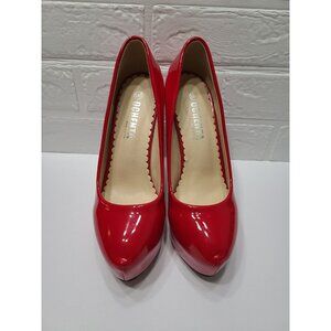 Ochenta Womens Platform Slip-On High Heels Red Size 7.5